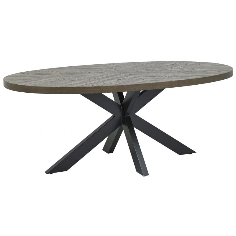 Bohemia Fumed Oak Oval Dining Table